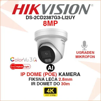 HIKVISION 4K COLORVU 3.0 SMART HYBRID LIGHT KAMERA DS-2CD2387G3-LI2UY