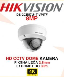 HIKVISION CCTV 4K DOME KAMERA S ANTIVANDAL ZAŠTITOM DS-2CE57U1T-VPITF