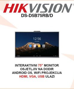 HIKVISION 4K INTERAKTIVNI 75" MONITOR OSJETLJIV NA DODIR DS-D5B75RB/D