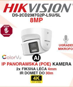 HIKVISION 4K KAMERA SA 2 LEĆE I AKTIVNOM OBRANOM DS-2CD2387G2P-LSU/SL