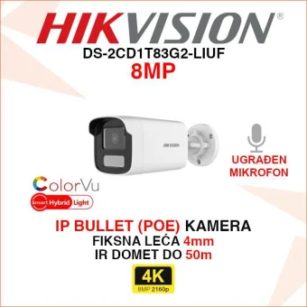 HIKVISION 4K SMART HYBRID LIGHT IP KAMERA DS-2CD1T83G2-LIUF