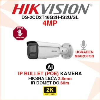 HIKVISION 4MP AI IP KAMERA S AKTIVNOM OBRANOM DS-2CD2T46G2H-IS2U/SL