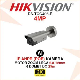 HIKVISION 4MP ANPR IP KAMERA S PREPOZNAVANJEM TABLICA DS-TCG406-E