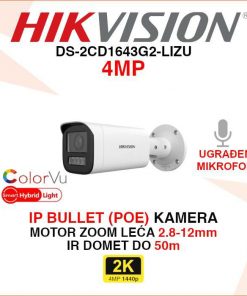 HIKVISION 4MP IP POE SMART HYBRID LIGHT KAMERA DS-2CD1643G2-LIZU
