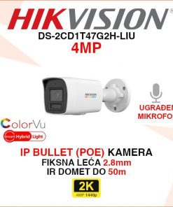 HIKVISION 4MP IP POE SMART HYBRID LIGHT KAMERA DS-2CD1T47G2H-LIU