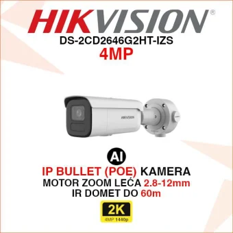 HIKVISION 4MP MOTOR ZOOM ACUSENSE IP KAMERA DS-2CD2646G2HT-IZS