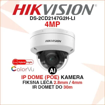 HIKVISION 4MP SMART HYBRID LIGHT AI IP KAMERA DS-2CD2147G2H-LI