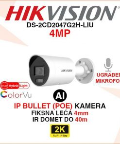 HIKVISION 4MP SMART HYBRID LIGHT COLORVU IP KAMERA DS-2CD2047G2H-LIU