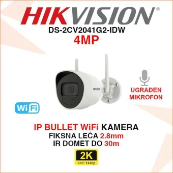HIKVISION 4MP WIFI IP BULLET KAMERA S MIKROFONOM DS-2CV2041G2-IDW