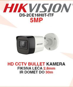 HIKVISION 5MP BULLET KAMERA S FIKSNOM LEĆOM 2.8mm DS-2CE16H0T-ITF