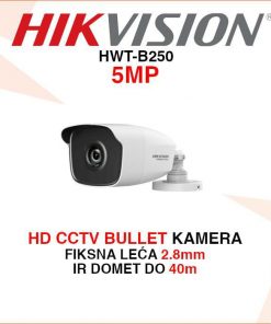 HIKVISION 5MP EXIR 2.0 BULLET KAMERA S FIKSNOM LEĆOM HWT-B250