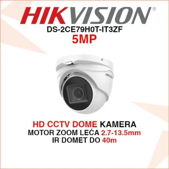HIKVISION 5MP HD CCTV DOME MOTOR ZOOM KAMERA DS-2CE79H0T-IT3ZF