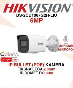 HIKVISION 6MP IP POE SMART HYBRID LIGHT KAMERA DS-2CD1067G2H-LIU
