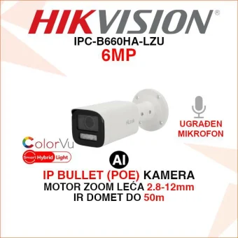 HIKVISION 6MP SMART HYBRID LIGHT MOTOR ZOOM IP KAMERA IPC-B660HA-LZU