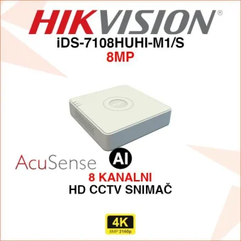 HIKVISION 8 KANALNI 4K ACUSENSE VIDEO SNIMAČ iDS-7108HUHI-M1/S