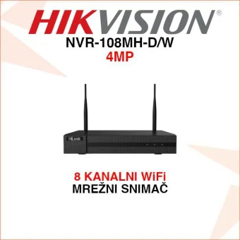 HIKVISION 8 KANALNI 4MP WIFI VIDEO SNIMAČ NVR-108MH-D/W