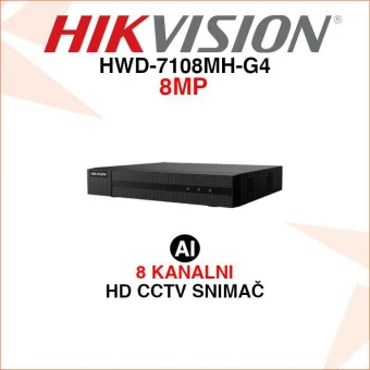 HIKVISION 8 KANALNI 8MP HD CCTV VIDEO SNIMAČ HWD-7108MH-G4
