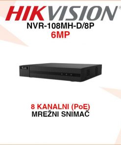 HIKVISION 8 KANALNI 6MP POE MREŽNI VIDEO SNIMAČ NVR-108MH-D/8P