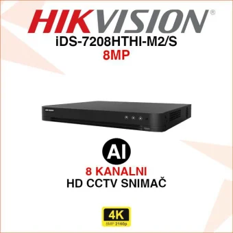 HIKVISION 8 KANALNI 8MP DIGITALNI VIDEO SNIMAČ iDS-7208HTHI-M2/S