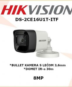 HIKVISION CCTV 4K BULLET KAMERA S FIKSNOM LEĆOM 3.6mm DS-2CE16U1T-ITF