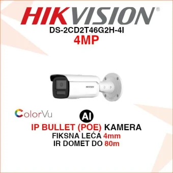 HIKVISION AI COLORVU IP KAMERA S 4mm FIKSNOM LEĆOM DS-2CD2T46G2H-4I
