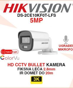 HIKVISION CCTV 3K COLORVU SMART HYBRID LIGHT KAMERA DS-2CE10KF0T-LFS