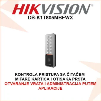 HIKVISION ČITAČ KARTICA, OTISKA PRSTA I TIPKOVNICA DS-K1T805MBFWX