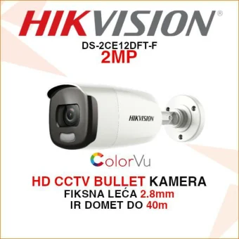 HIKVISION COLORVU 2MP BULLET ANALOGNA KAMERA DS-2CE12DFT-F