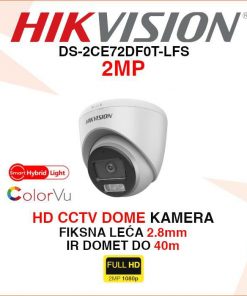 HIKVISION COLORVU SMART HYBRID LIGHT 2MP KAMERA DS-2CE72DF0T-LFS