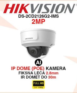 HIKVISION FULL HD IP POE DOME ANTIVANDAL KAMERA DS-2CD2126G2-IMS
