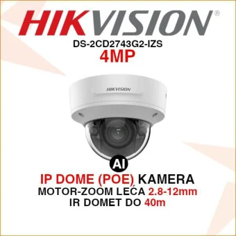 HIKVISION 4MP IP DOME ACUSENSE MOTOR ZOOM KAMERA DS-2CD2743G2-IZS