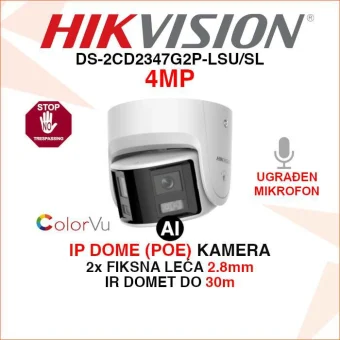 HIKVISION IP KAMERA S 2 LEĆE I AKTIVNOM OBRANOM DS-2CD2347G2P-LSU/SL