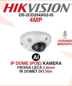 HIKVISION IP MINI DOME ACUSENSE 4MP KAMERA DS-2CD2543G2-IS
