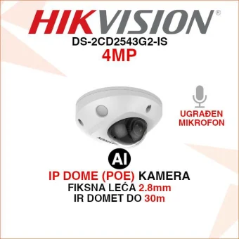 HIKVISION IP MINI DOME ACUSENSE 4MP KAMERA DS-2CD2543G2-IS
