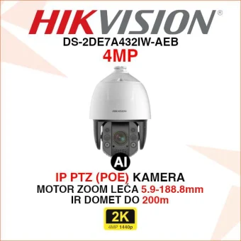 HIKVISION IP POE ACUSENSE 4MP PTZ KAMERA DS-2DE7A432IW-AEB