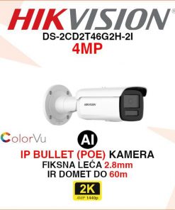 HIKVISION IP POE COLORVU AI KAMERA S FIKSNOM LEĆOM DS-2CD2T46G2H-2I
