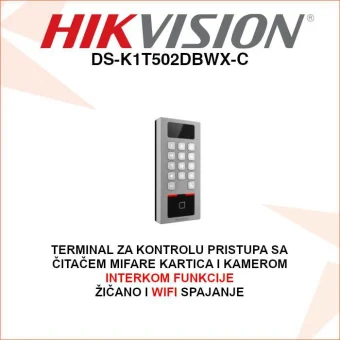 DS-K1T502DBWX-C HIKVISION KONTROLA PRISTUPA SA 2MP KAMEROM