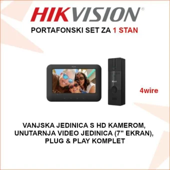 HIKVISION PORTAFON SET ZA 1 STAN ILI KUĆU PLUG&PLAY VI-K12P