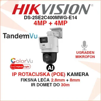 DS-2SE2C400MWG-E14 HIKVISION TANDEMVU IP PT PANORAMSKA AI KAMERA