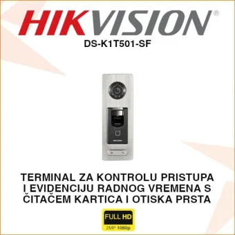 HIKVISION TERMINAL SA ČITAČEM KARTICA I OTISKA PRSTA DS-K1T501SF