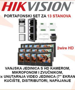 HIKVISION VIDEO PORTAFON KOMPLET ZA 13 STANOVA HIK-2WIRE-PORTAFON13