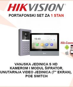 HIKVISION VIDEO PORTAFON SET ZA 1 STAN ILI KUĆU HIK-PORT.MOD2