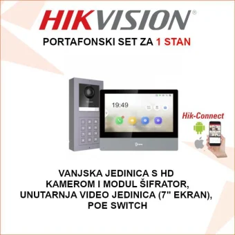 HIKVISION VIDEO PORTAFON SET ZA 1 STAN ILI KUĆU HIK-PORT.MOD2