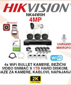 HIKVISION WiFi SET SA 4 KAMERE PLUG&PLAY UZ SVU OPREMU NK44W0H