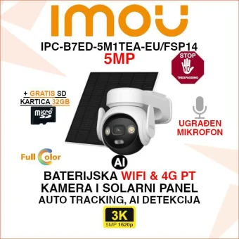 IMOU 5MP SOLARNA 4G I WIFI ROTACIJSKA KAMERA IPC-B7ED-5M1TEA-EU/FSP14