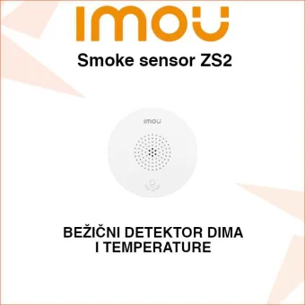 IMOU BEŽIČNI DETEKTOR DIMA I TEMPERATURE S UGRAĐENOM SIRENOM ZS2