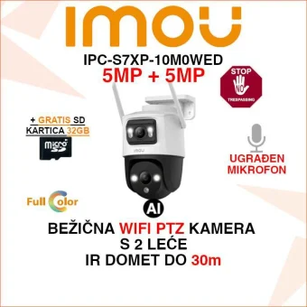 IPC-S7XP-10M0WED IMOU CRUISER DUAL 5MP + 5MP AI PTZ WIFI KAMERA