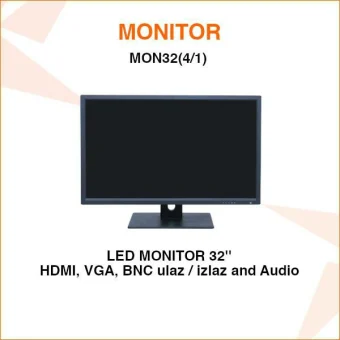 32 INČNI LED MONITOR ZA VIDEO NADZOR 4u1 MON32