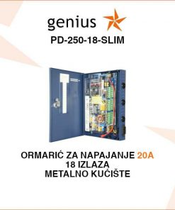 METALNI ORMARIĆ ZA NAPAJANJE 20A SA 18 IZLAZA PD-250-18-SLIM