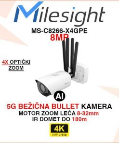 MILESIGHT 4K BEŽIČNA 5G MOTOR ZOOM AI KAMERA MS-C8266-X4GPE